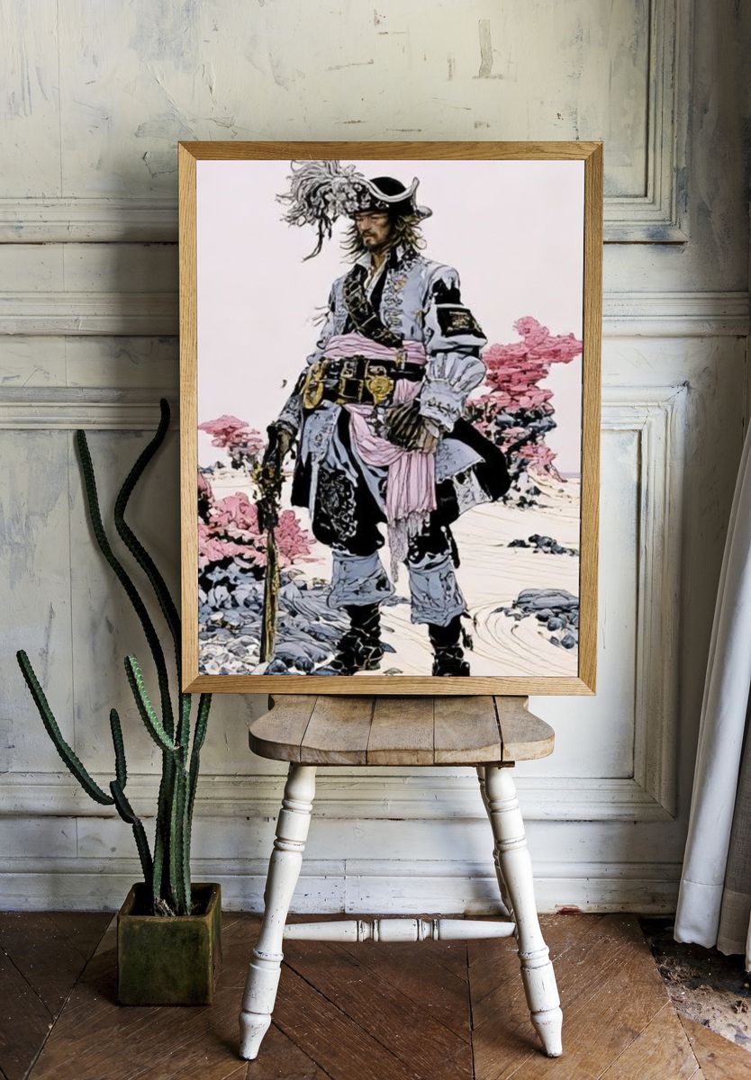 Samurai Warrior Illustration Poster. room preview