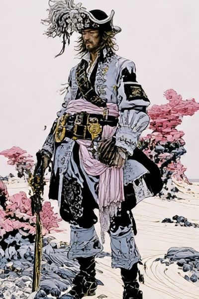 Samurai Warrior Illustration Poster.