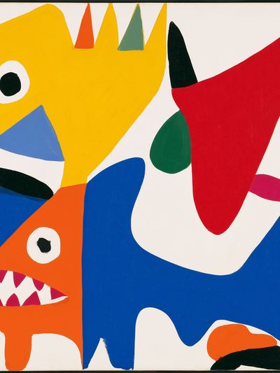 Playful Monster Abstract Poster. poster