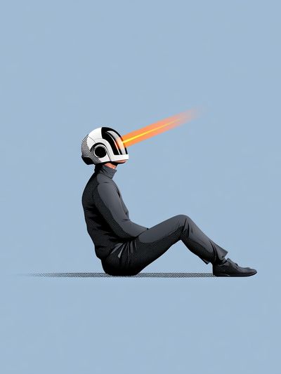 Astronaut Beam Minimalist Poster.