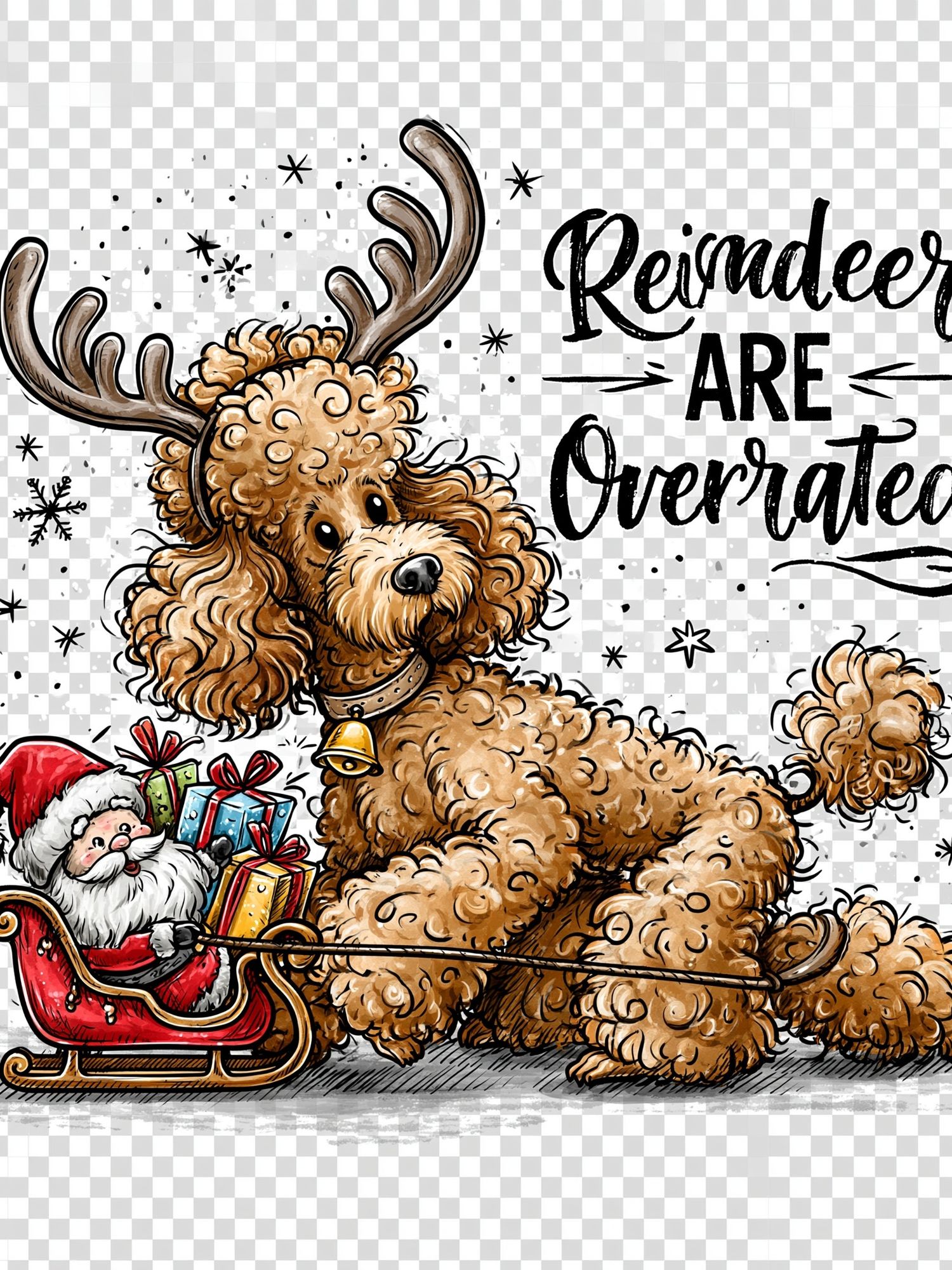 Reindeer Are Overrated Funny Christmas Poster. poster — illustration art