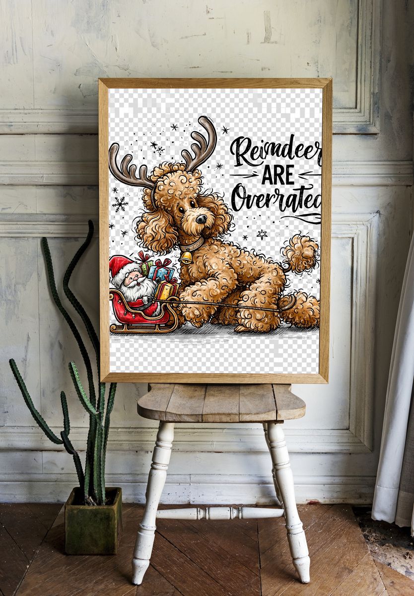 Reindeer Are Overrated Funny Christmas Poster. room preview