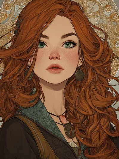 Red-Haired Portrait Illustration Poster.