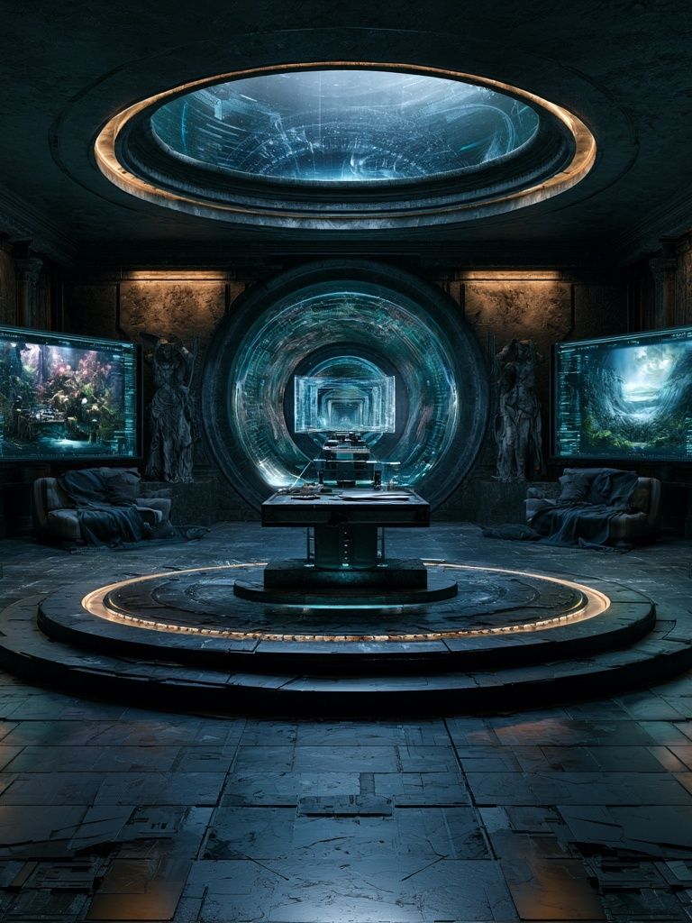 Futuristic Portal Chamber Poster. poster detail