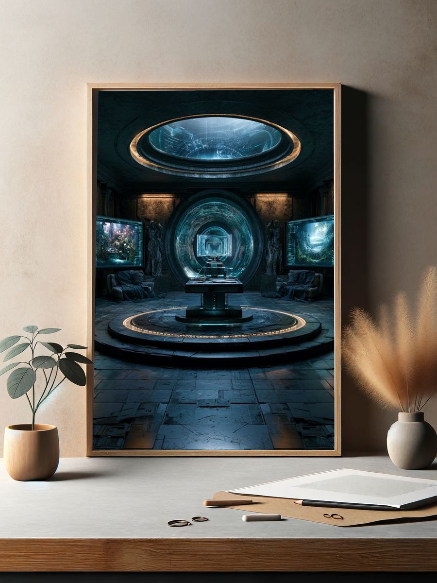 Futuristic Portal Chamber Poster. — room view 2