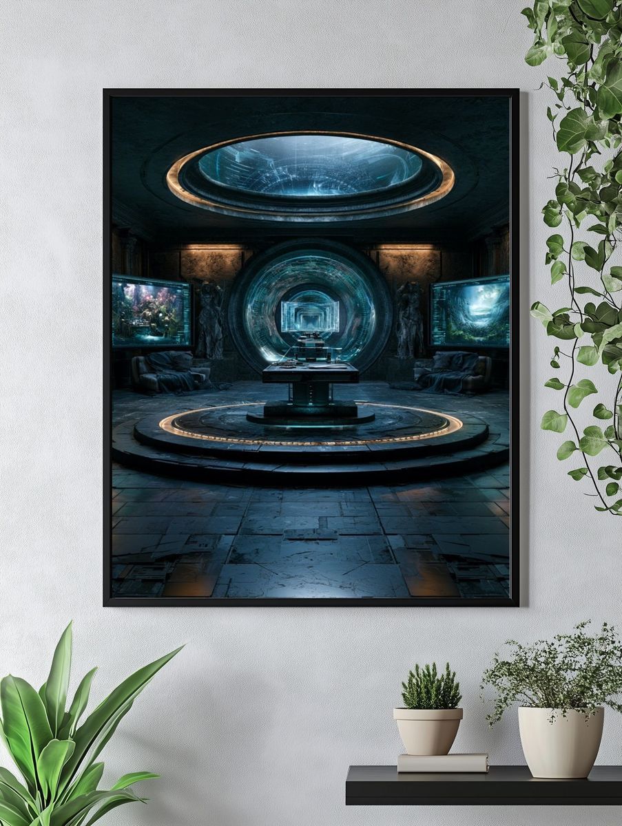 Futuristic Portal Chamber Poster. — room view 4