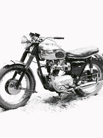 Triumph Motorcycle Sketch Print. poster