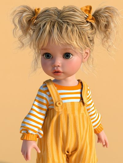 Blonde Doll Portrait Print. poster