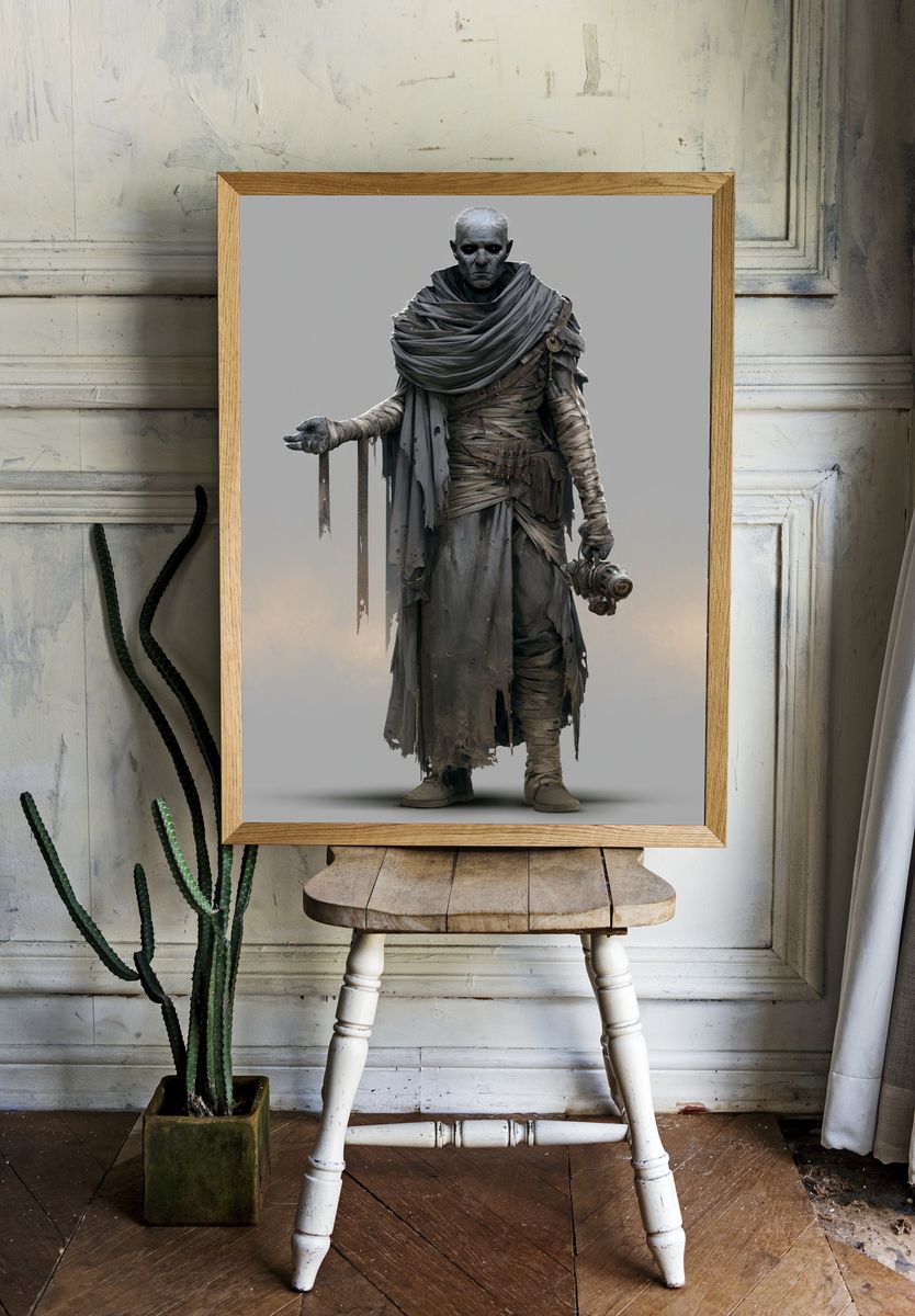 Mummy Warrior Digital Art Poster. room preview