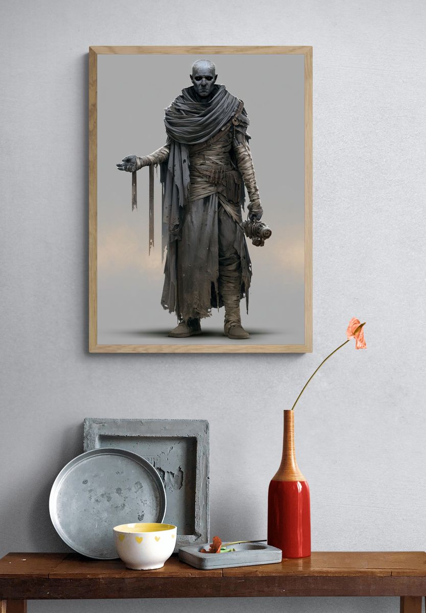Mummy Warrior Digital Art Poster. — room view 3
