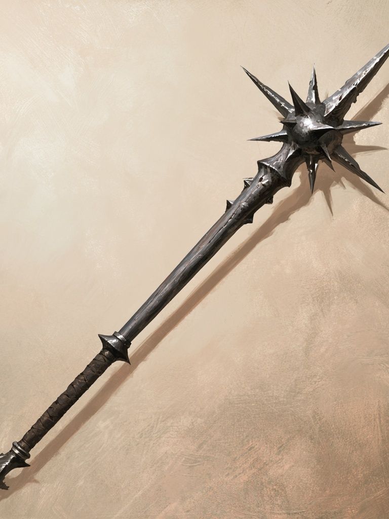 Dark Fantasy Spiked Mace Poster. poster detail
