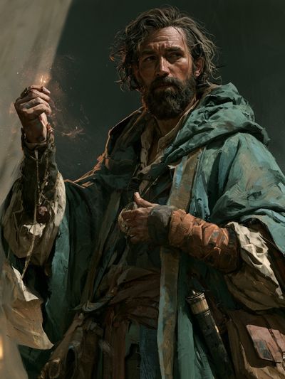 Cloaked Wanderer Digital Art Print.