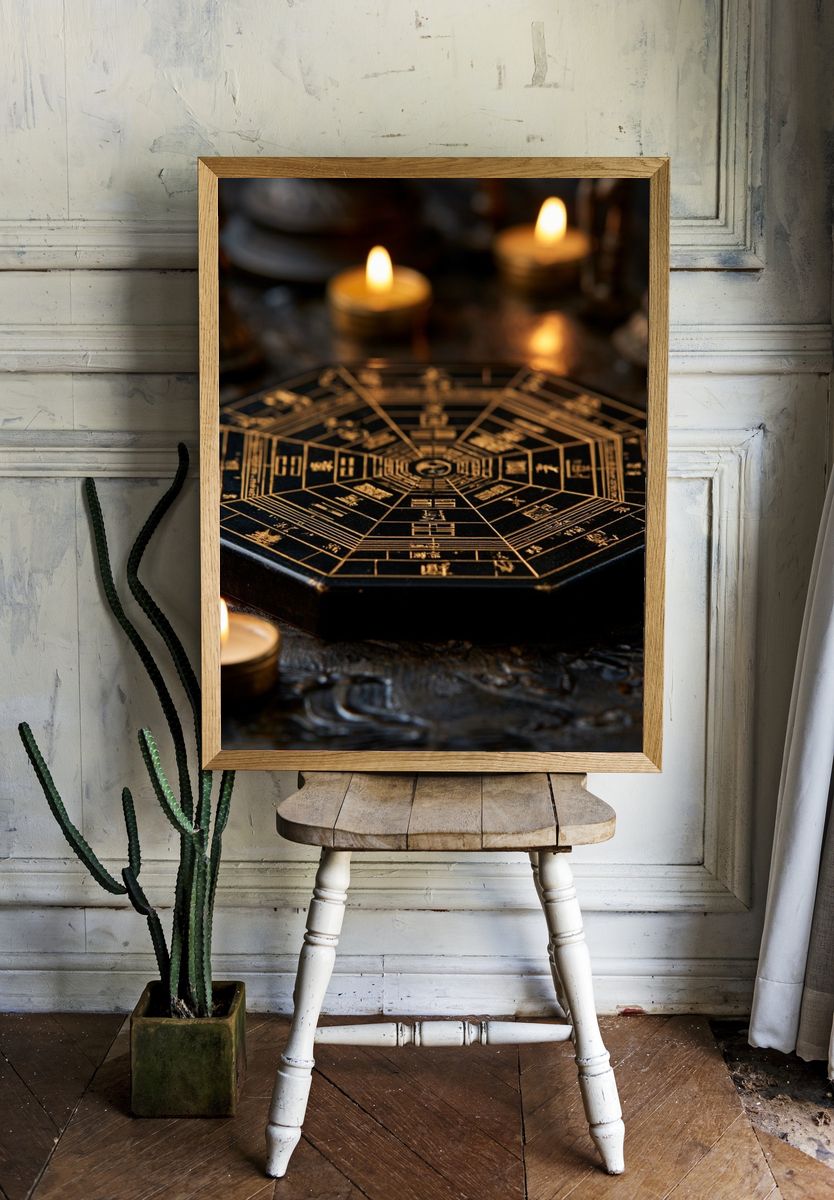 I Ching Hexagram Candlelight Poster. — room view 1