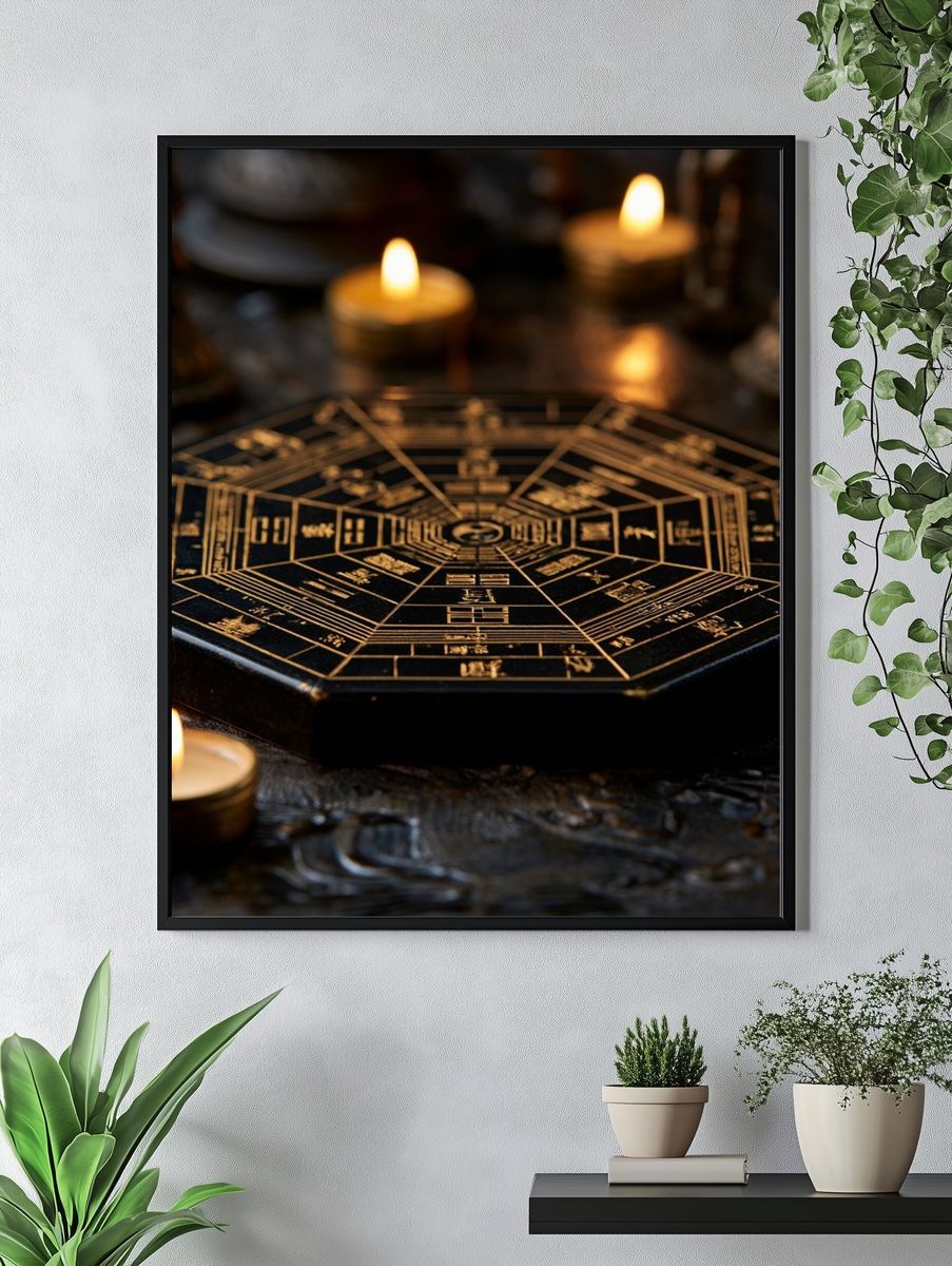 I Ching Hexagram Candlelight Poster. — room view 4
