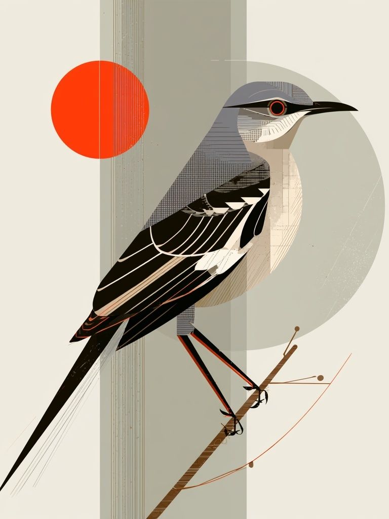 Geometric Bird Illustration Poster. poster detail