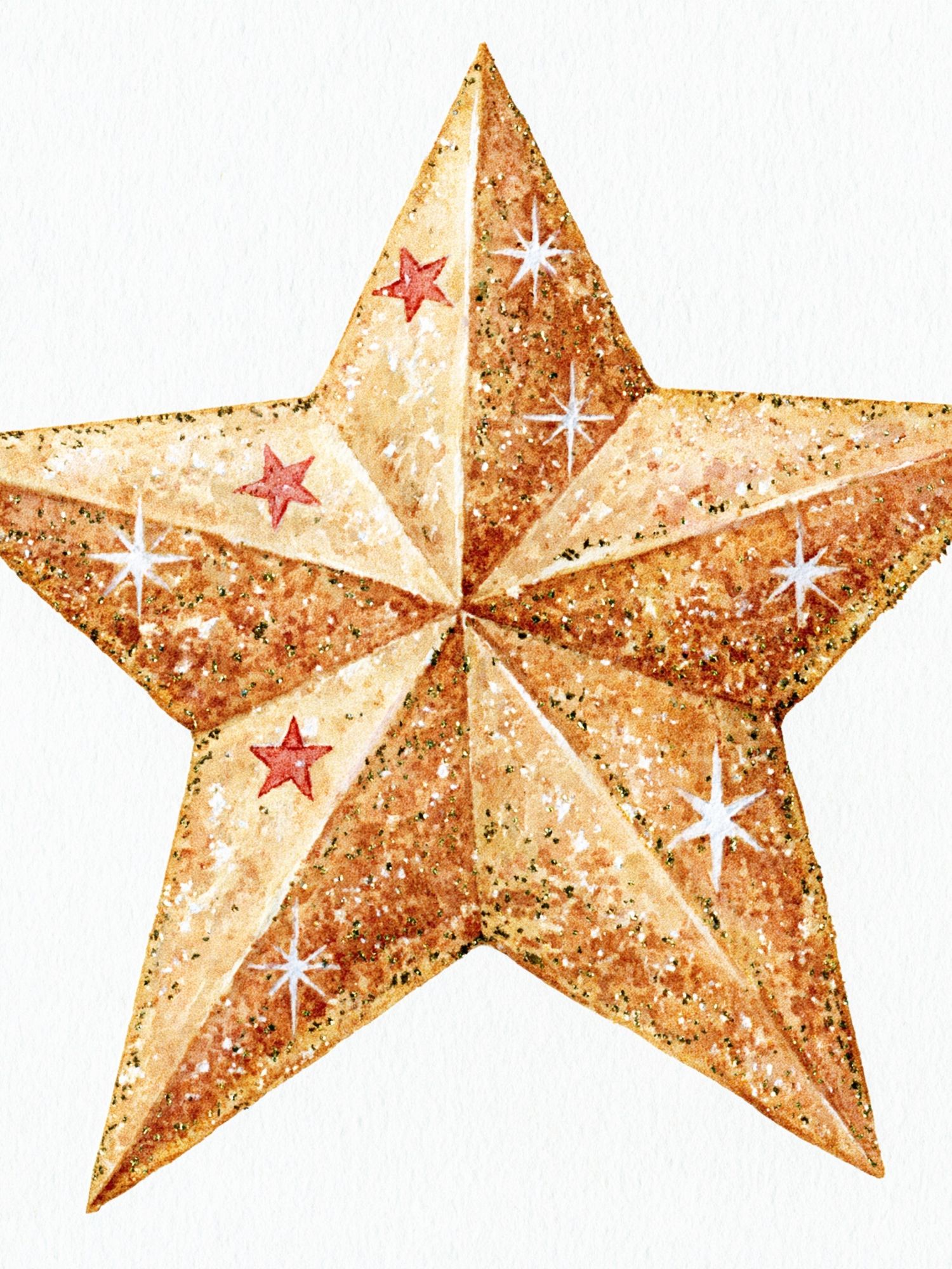 Glittering Star Watercolor Print. poster — illustration art