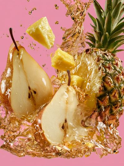 Tropical Fruit Splash Illustration Poster. poster
