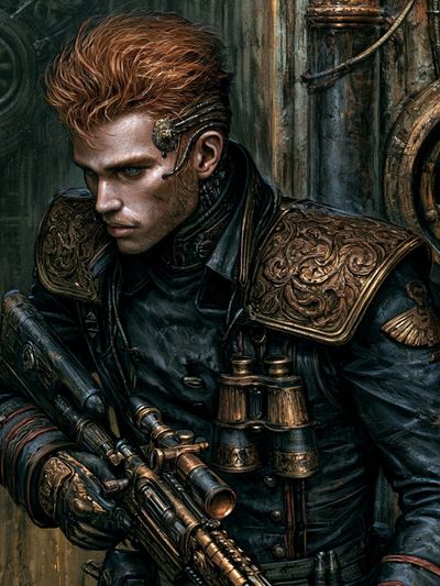 Steampunk Soldier Portrait Print.