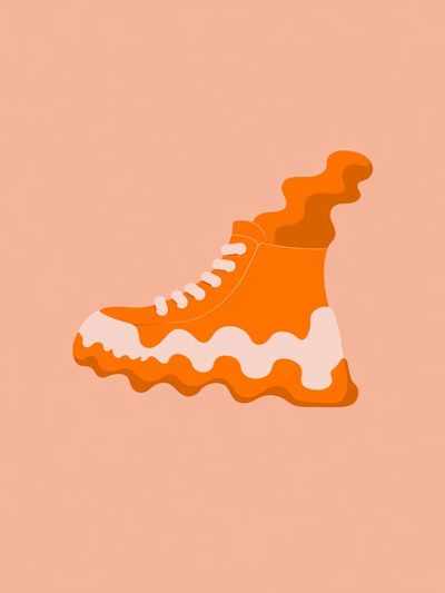 Orange Sneaker Illustration Poster. poster