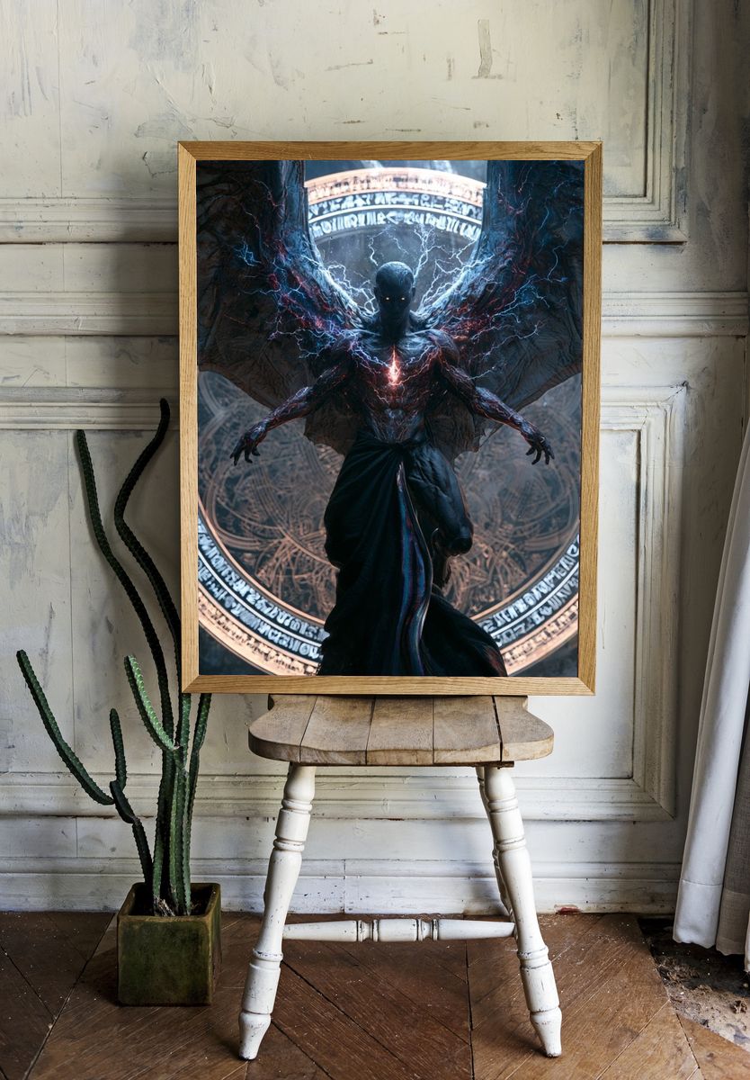 Dark Winged Demon Fantasy Poster. — room view 1