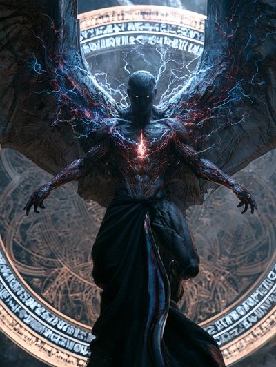 Dark Winged Demon Fantasy Poster. poster