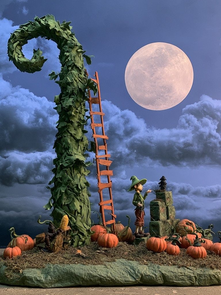 Moonlit Pumpkin Harvest Illustration Poster. poster — illustration art