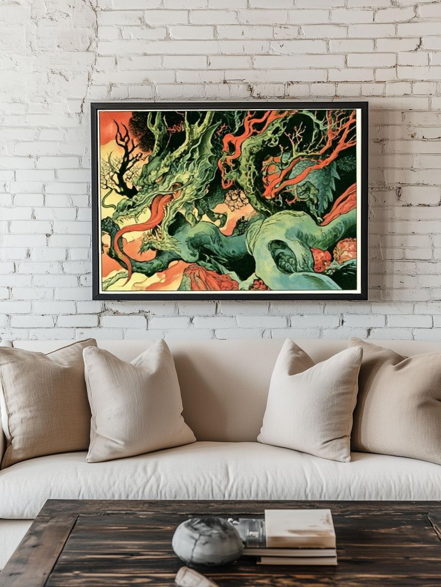 Surreal Tree Canopy Illustration Poster. room preview