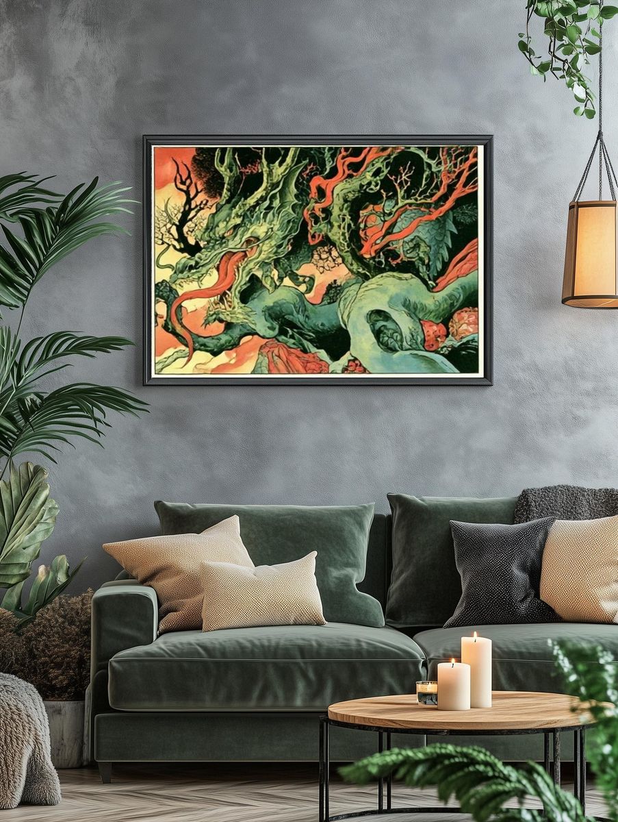 Surreal Tree Canopy Illustration Poster. — room view 4