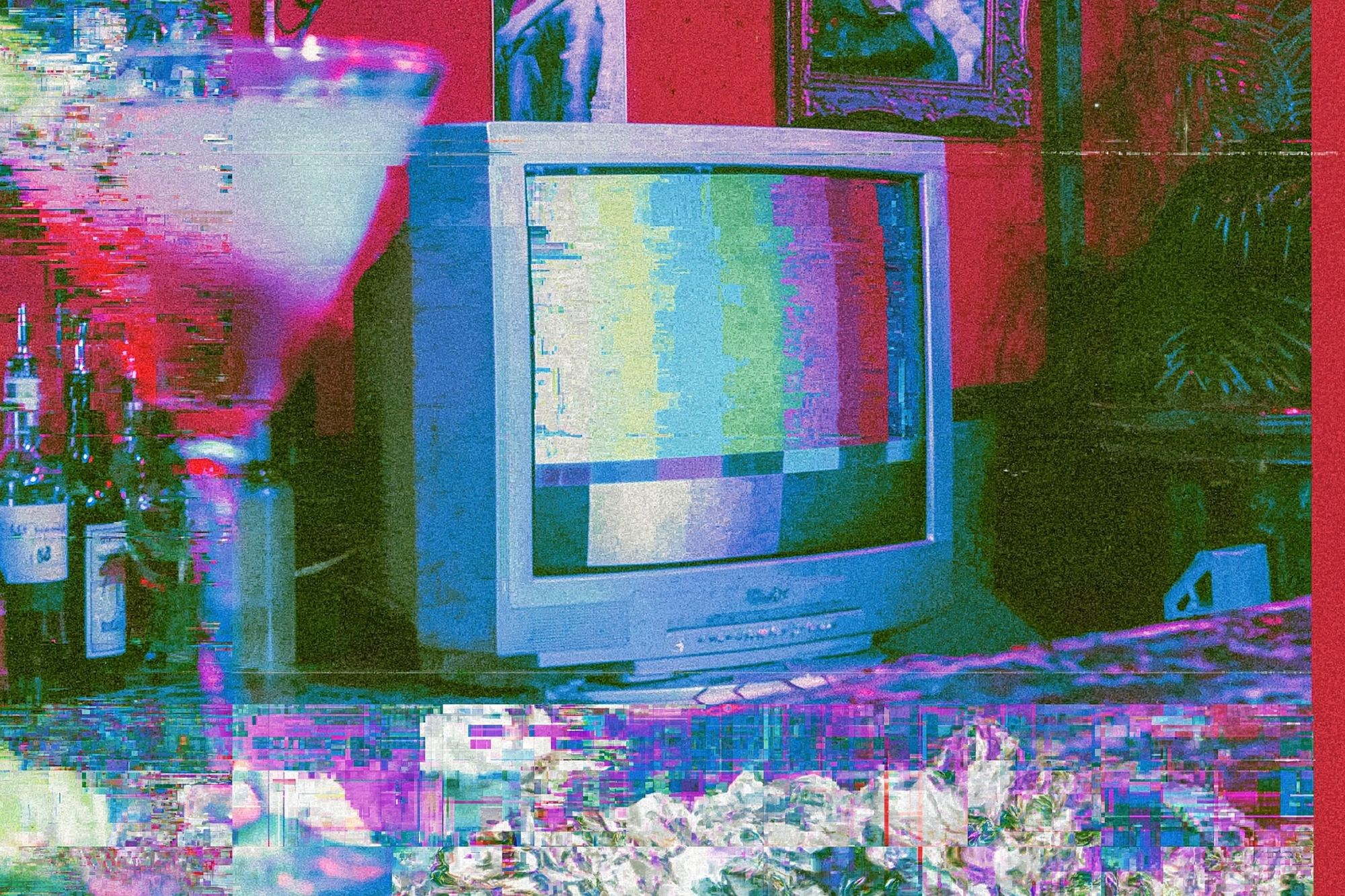 Glitch TV Static Illustration Print. poster — illustration art