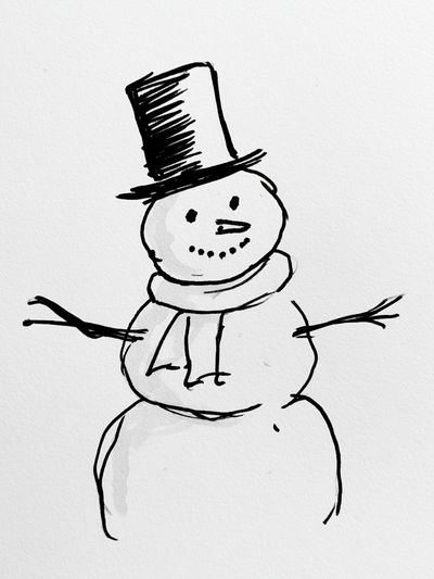 Snowman Line-Art Poster.