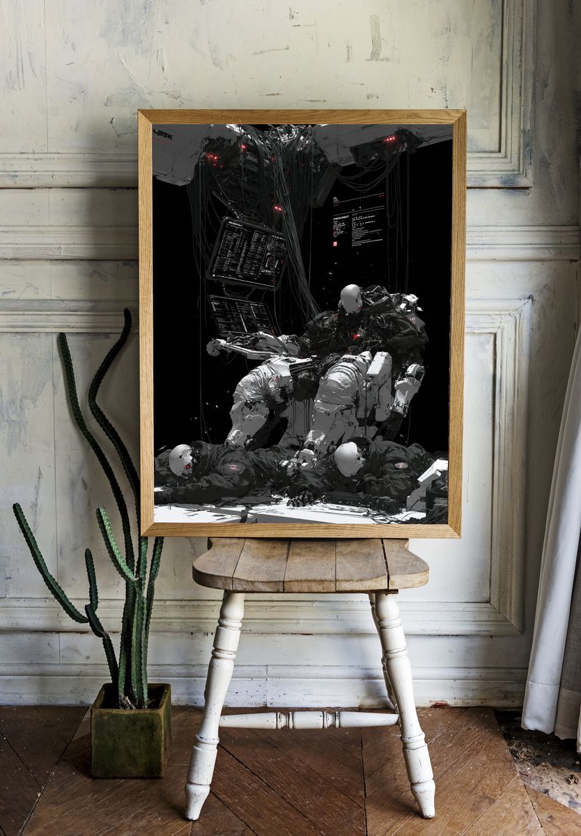 Cybernetic Android — Sci-Fi Print. room preview