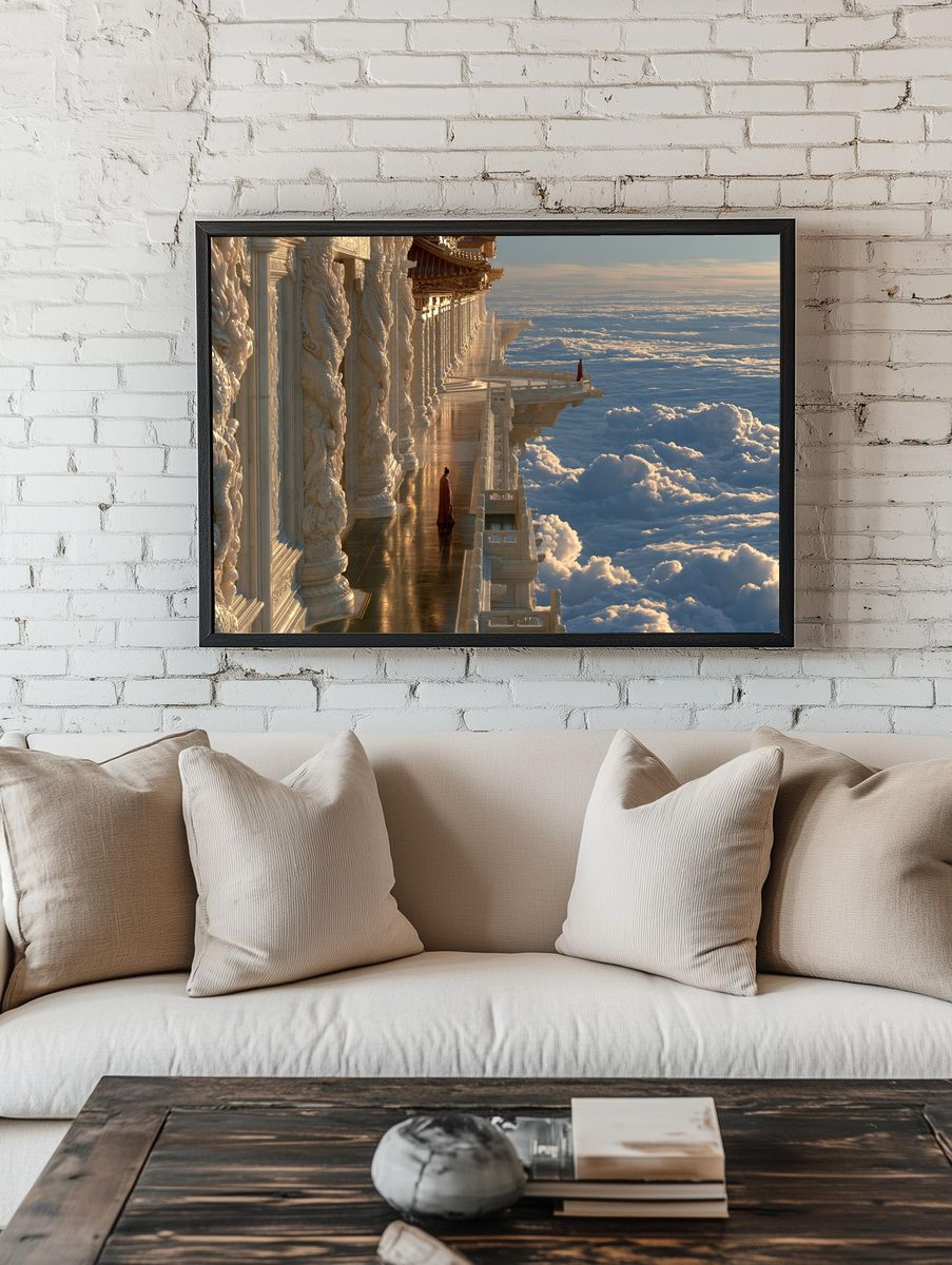 Cloud Temple Skywalk Print. room preview