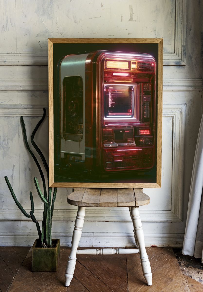 Retro Computer Terminal Poster. room preview