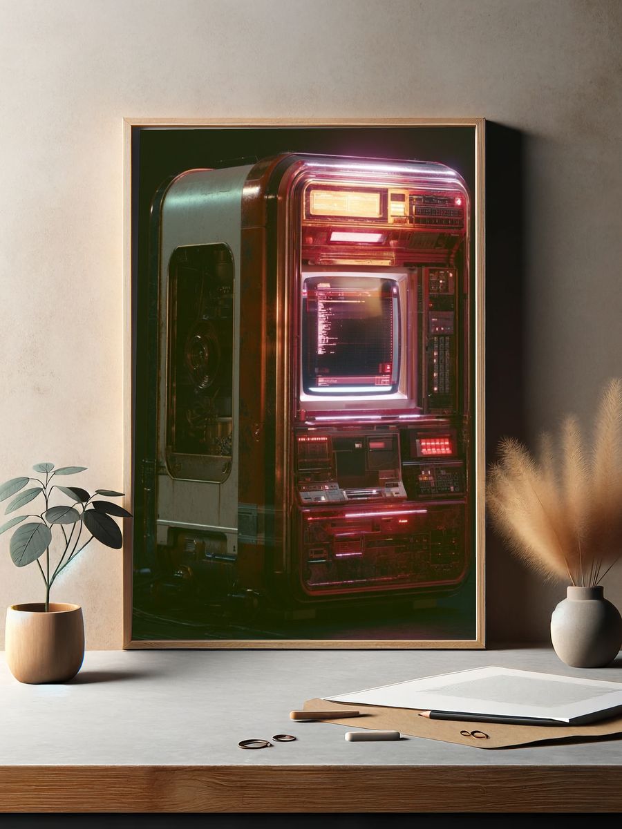 Retro Computer Terminal Poster. — room view 2