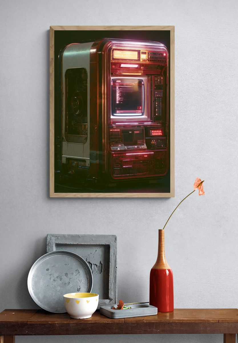 Retro Computer Terminal Poster. — room view 3