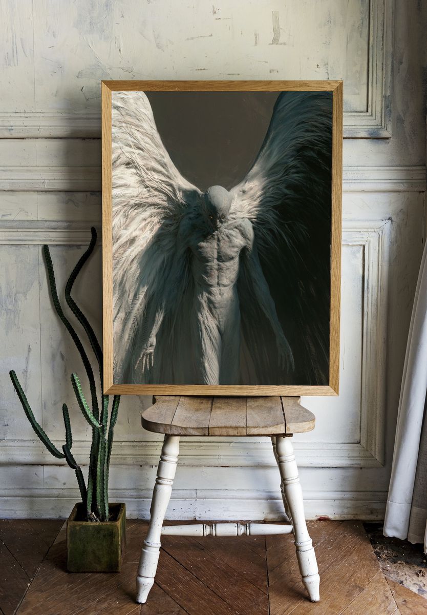 Winged Angel Dark Fantasy Poster. room preview