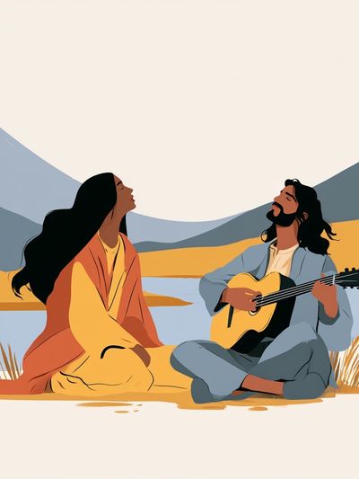 Desert Serenade Illustration Poster.