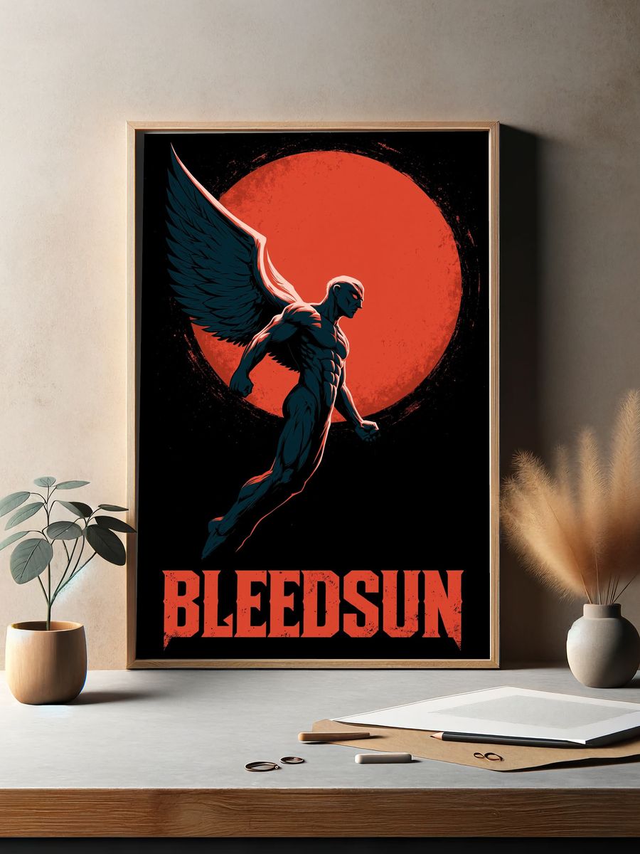 Bleedsun Winged Figure Poster. — room view 2