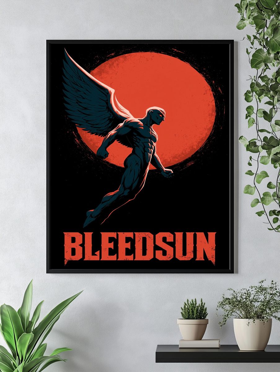 Bleedsun Winged Figure Poster. — room view 4