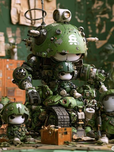 Mecha Soldier Squad Illustration Poster. poster