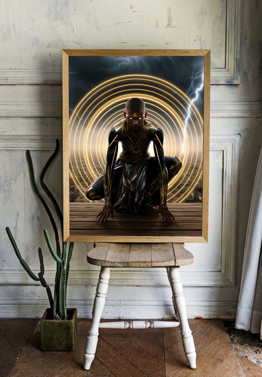 Celestial Warrior Digital Art Poster. room preview