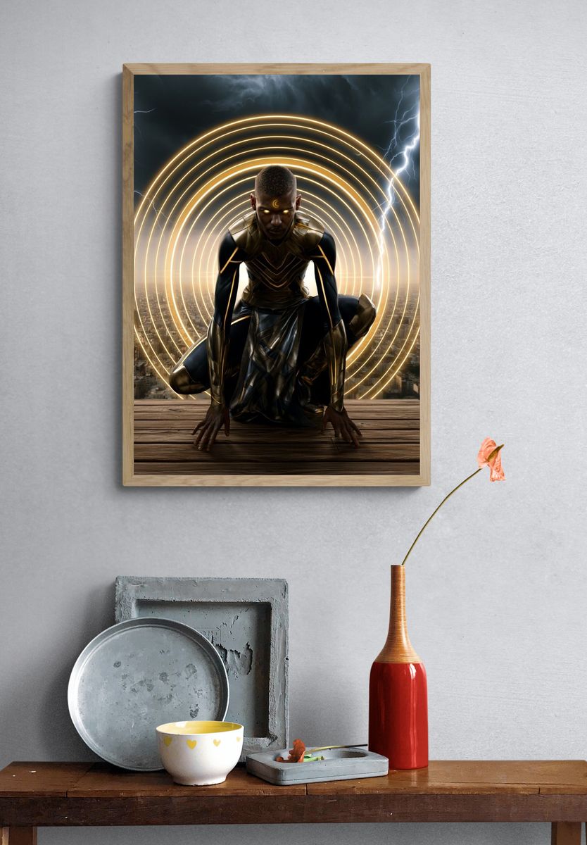 Celestial Warrior Digital Art Poster. — room view 3