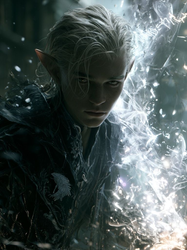 Elven Warrior Fantasy Print. poster detail