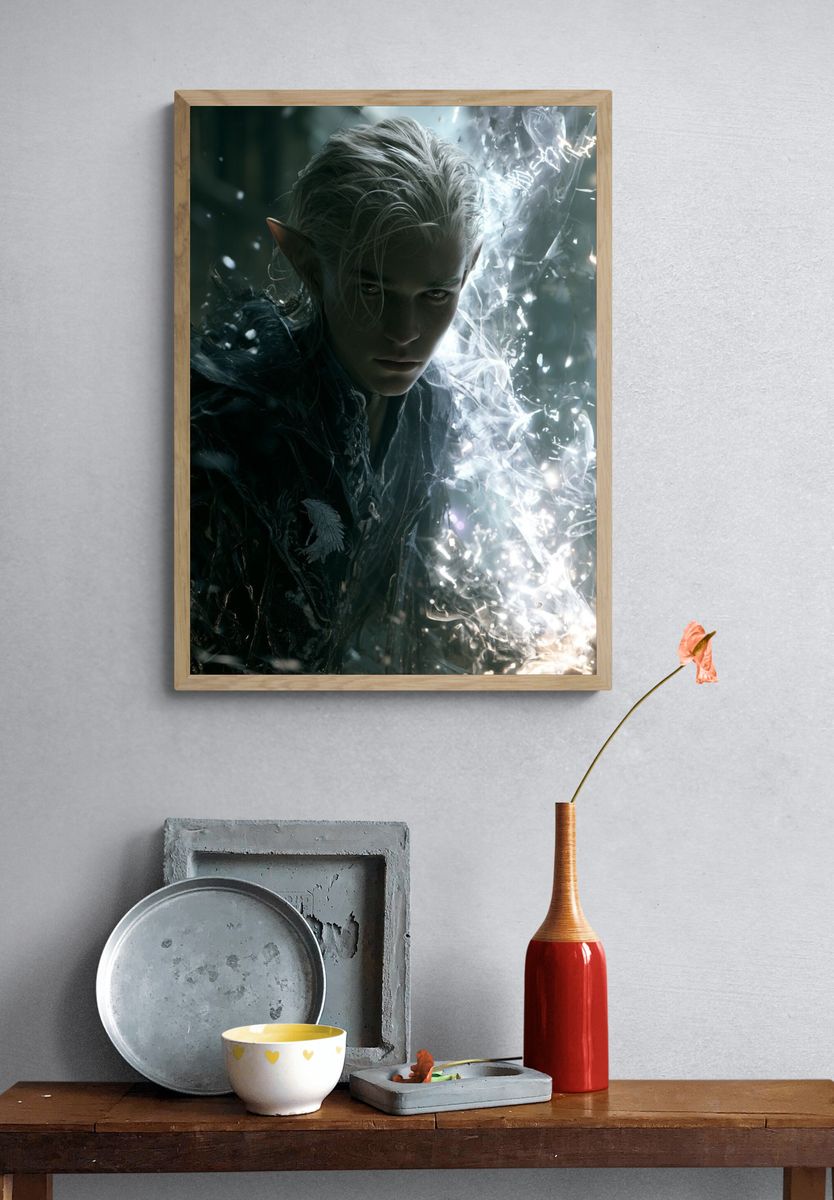 Elven Warrior Fantasy Print. — room view 3