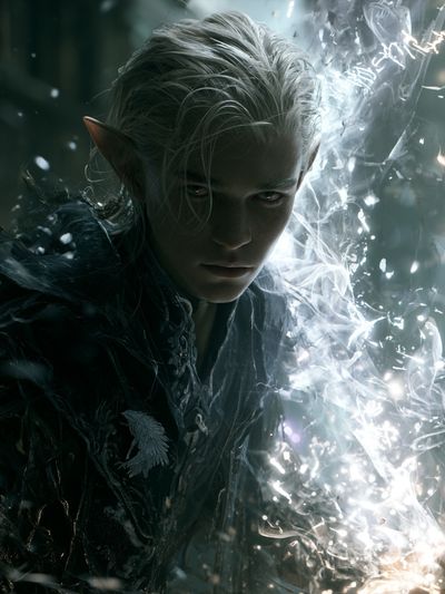 Elven Warrior Fantasy Print. poster