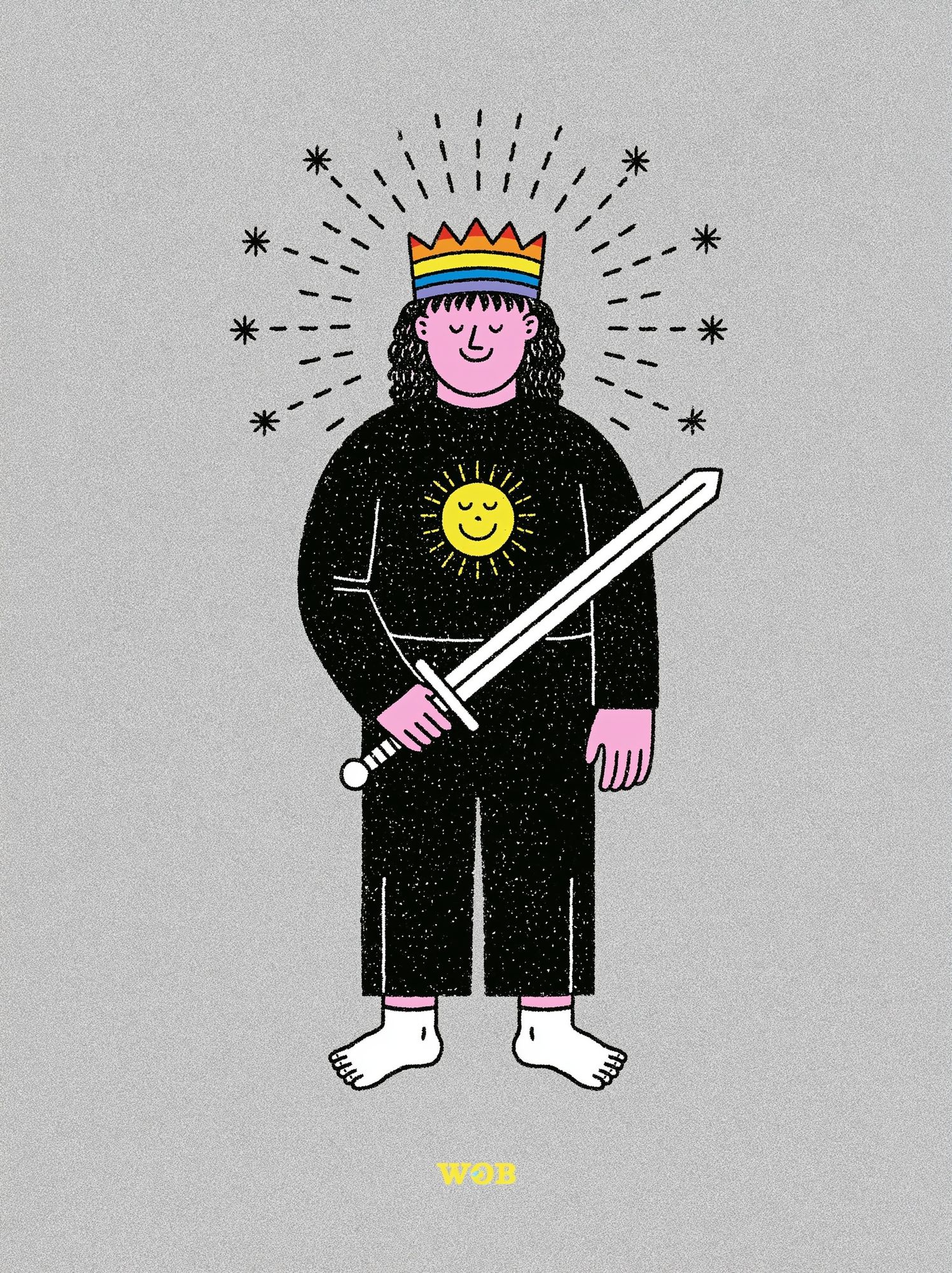 Rainbow Knight Illustration Poster. poster — illustration art