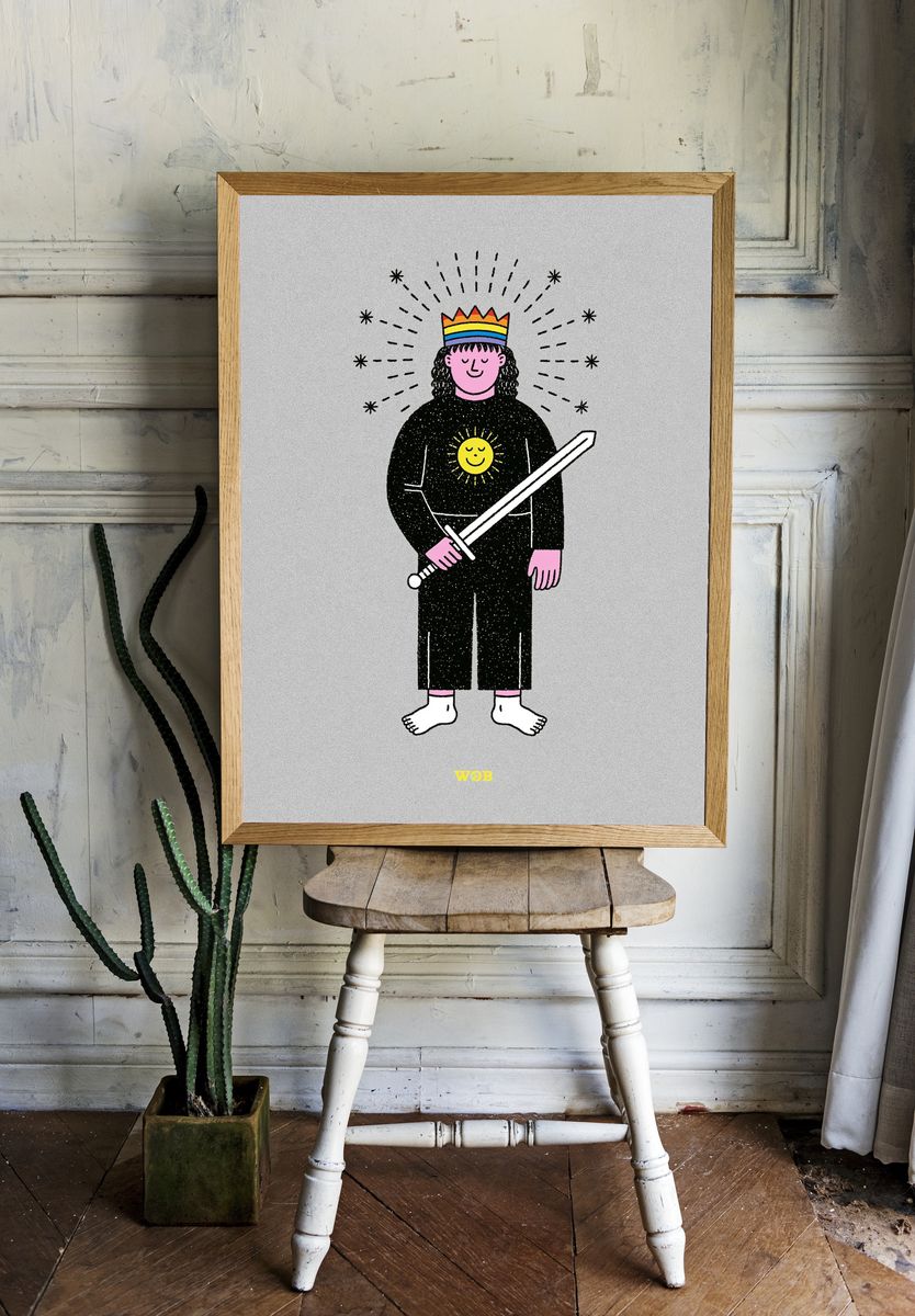 Rainbow Knight Illustration Poster. — room view 1