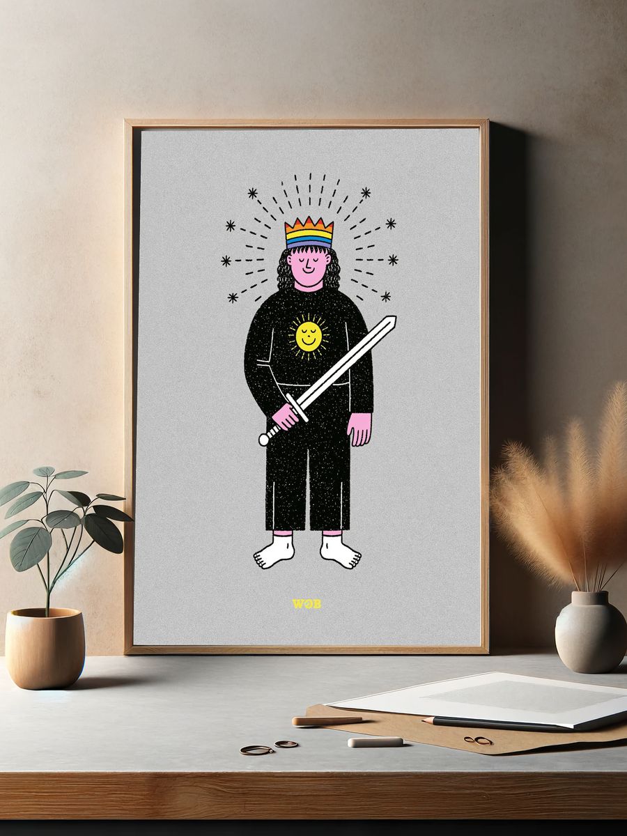 Rainbow Knight Illustration Poster. — room view 2