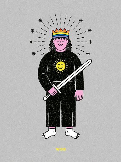 Rainbow Knight Illustration Poster.