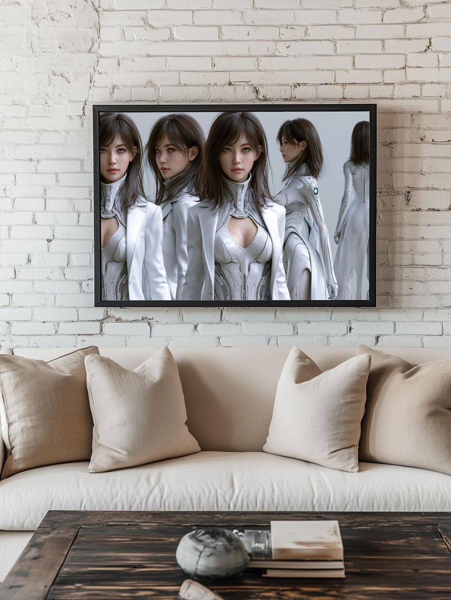 Futuristic Android Portrait Poster. room preview